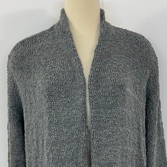 Barefoot Dreams Boucle Shadow Stripe Cardigan Sweater Dolphin Blue L/XL - Picture 3 of 10